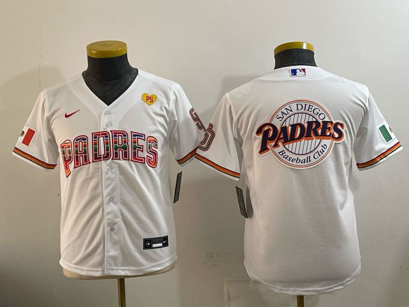 Youth 2026 San Diego Padres Blank White Game Nike MLB Jersey style 08